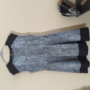 Attention Black and White Skater Dress Large